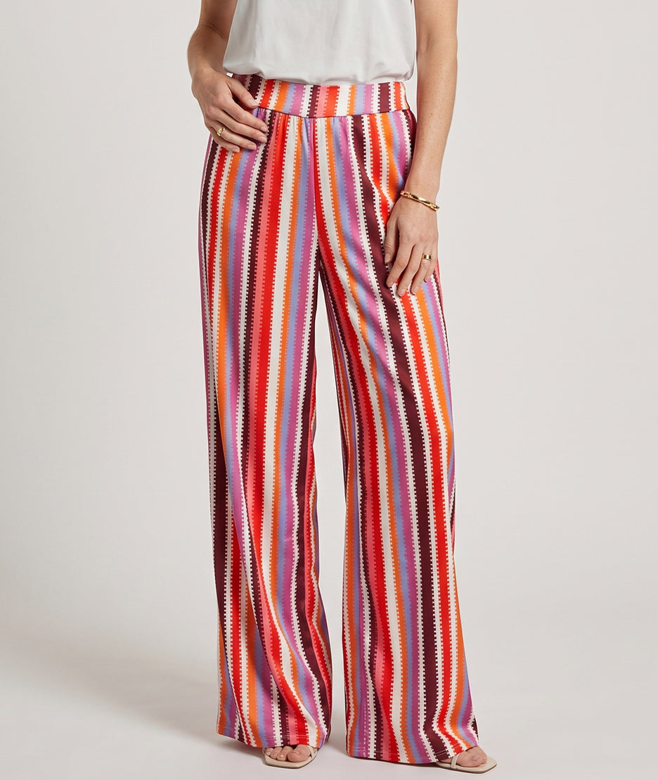 Pantalon fluide Amel coloré  fushia face avant