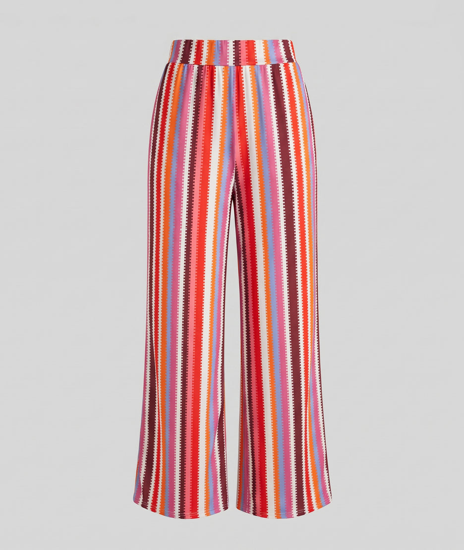 Pantalon fluide Amel coloré couleur  fushia fond blanc