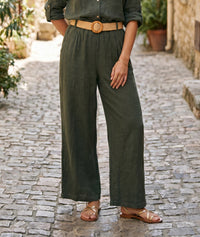 Pantalon Angela en lin fluide - beige
