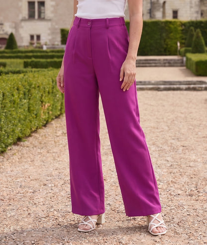 Pantalon Balia habillé violet face