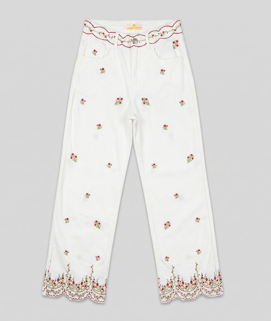Pantalon Bouquet blanc face — marque Carnaby