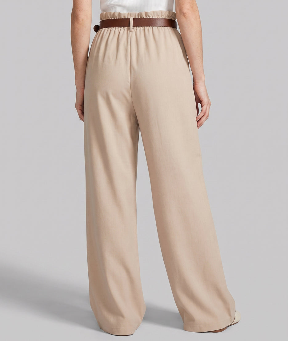 Pantalon Charlie habillée avec ceinture beige dos