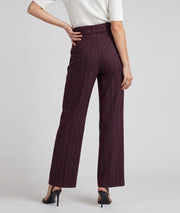 Pantalon habillé femme à rayures bordeau Cindy avec ceinture – Carnaby