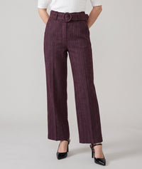 Pantalon habillé Cindy à rayures - bordeau