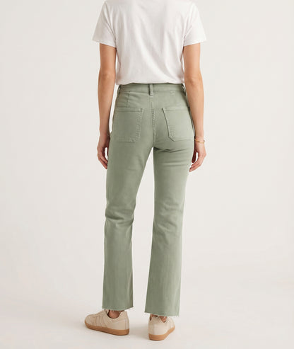 Jean Fomy flare taille haute kaki dos