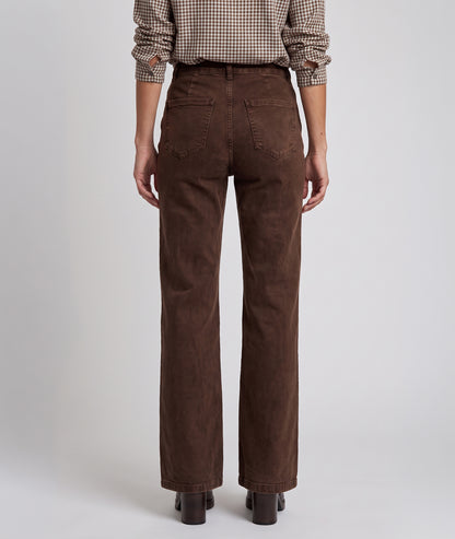 Pantalon wide leg Fpont marron taille haute dos - Carnaby