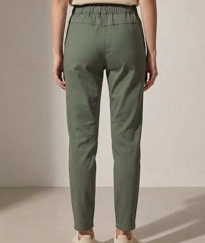Pantalon Kaina coupe carotte kaki dos 