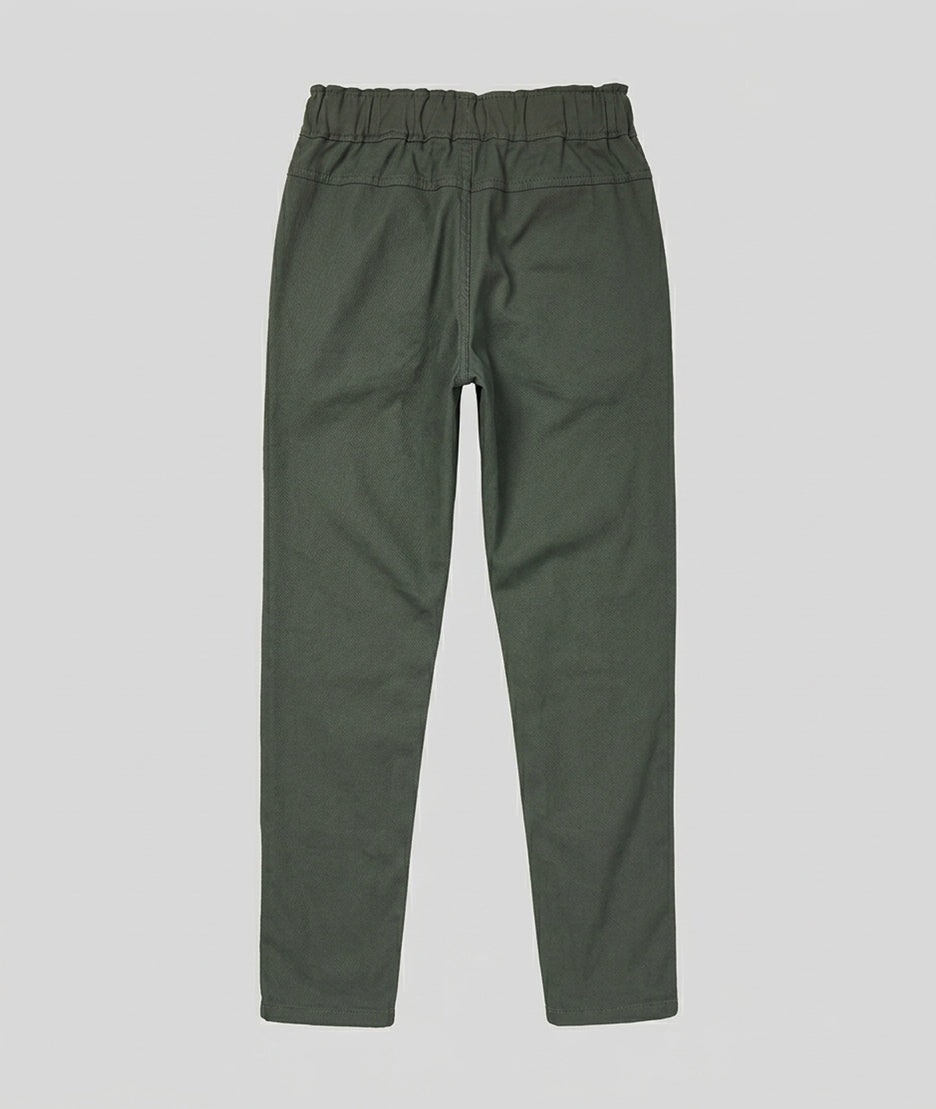 Pantalon Kaina coupe carotte kaki dos