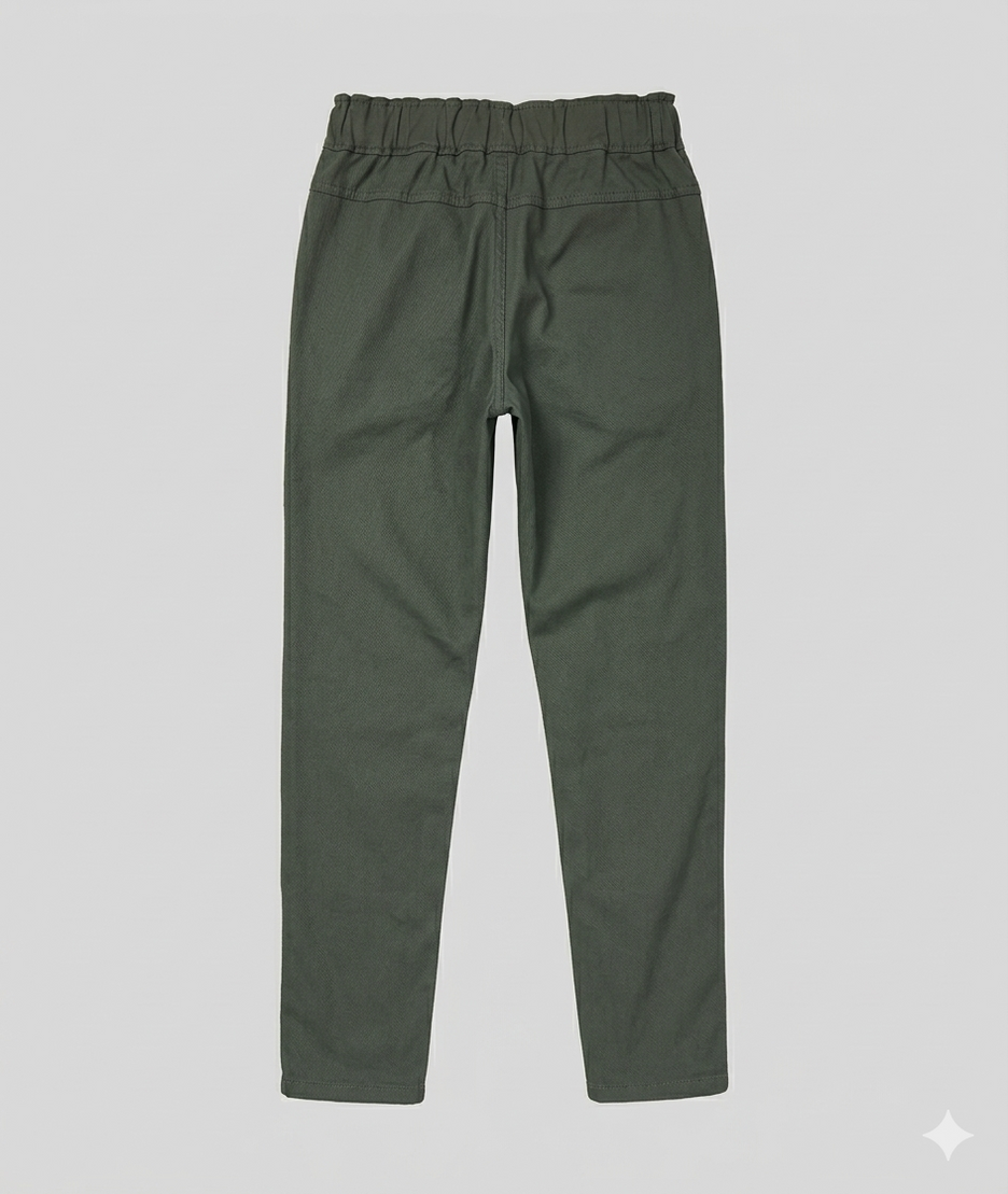 Pantalon Kaina coupe carotte kaki dos