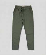 Pantalon Kaina coupe carotte kaki face