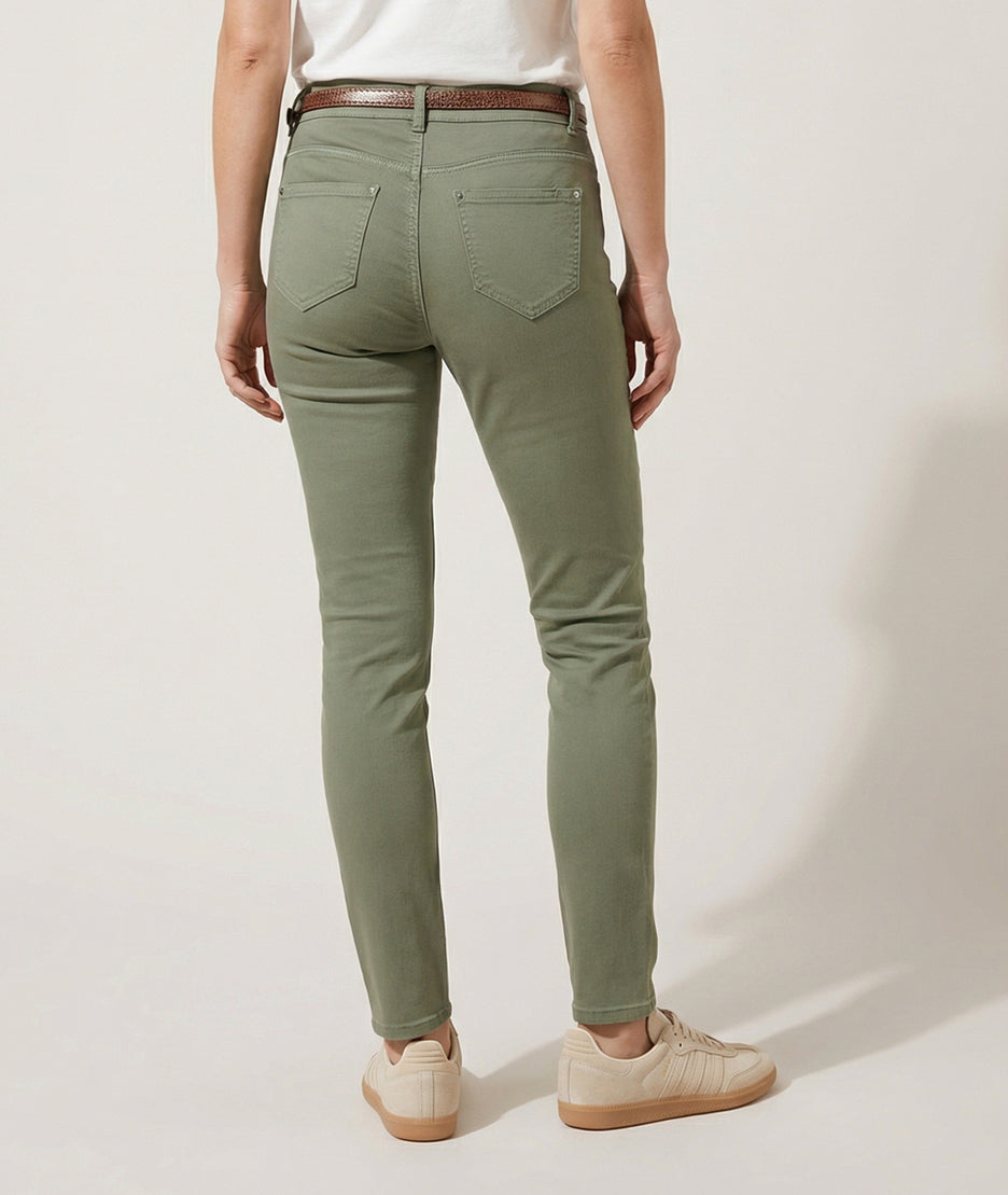Pantalon Lola avec ceinture sauge dos
