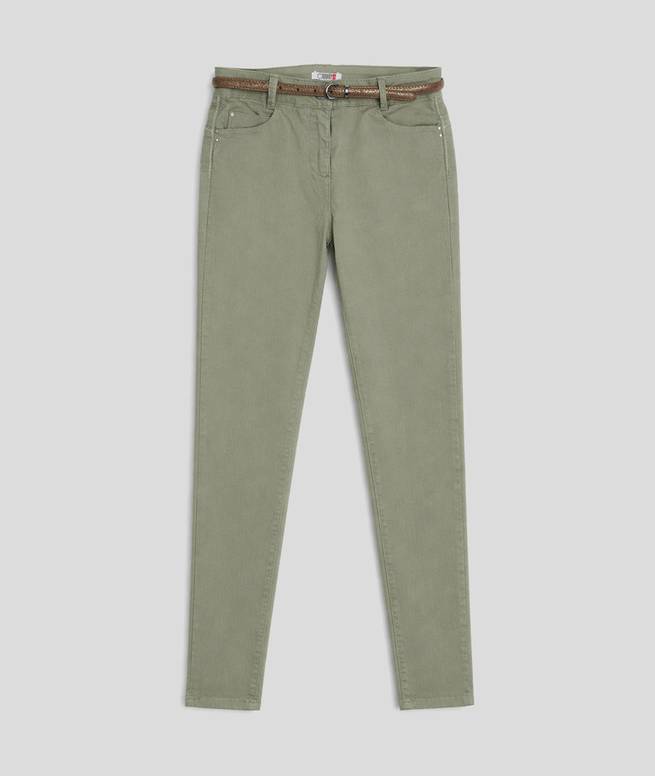 Pantalon Lola avec ceinture sauge face