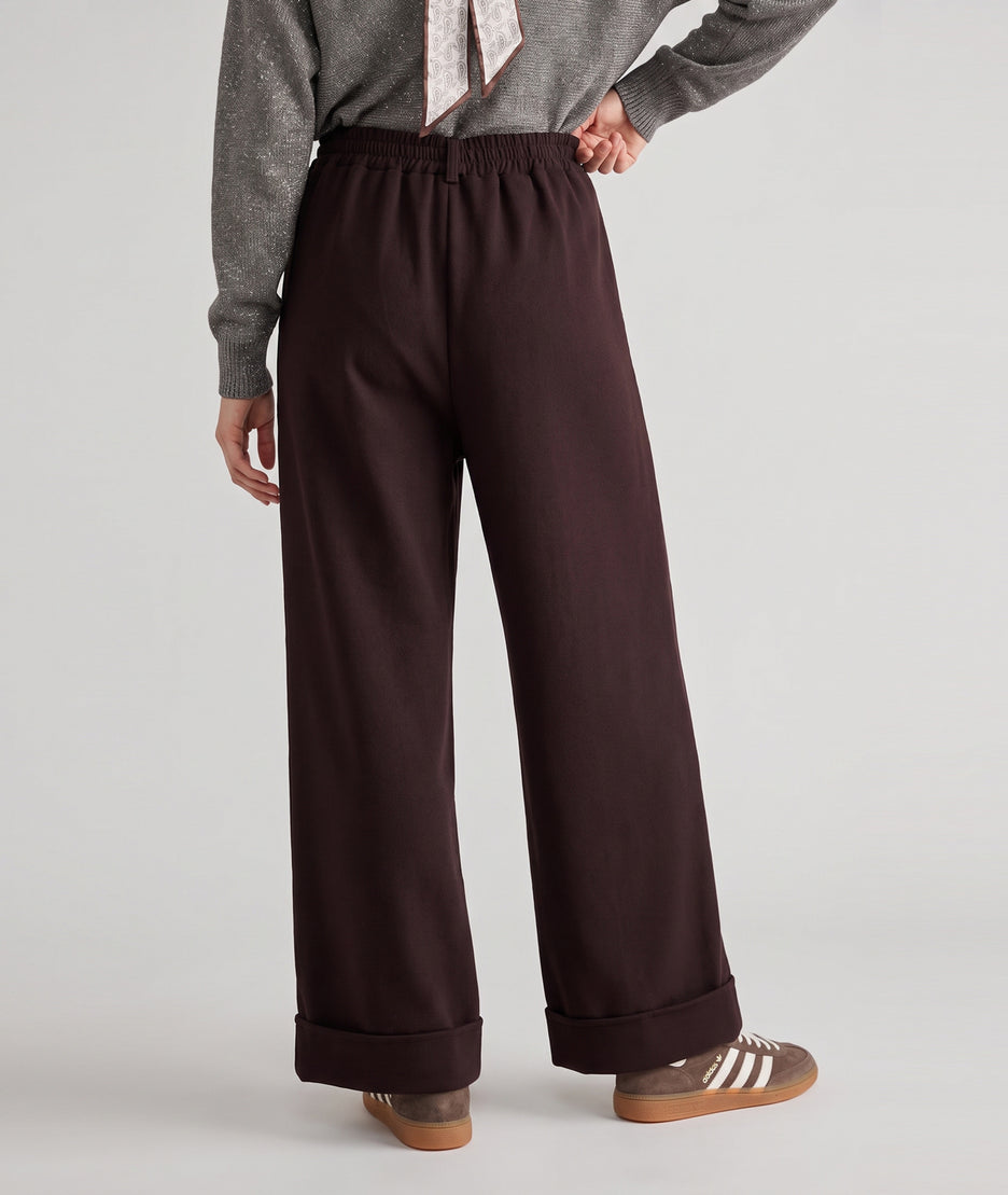 pantalon habillé Louise à revers marron dos
