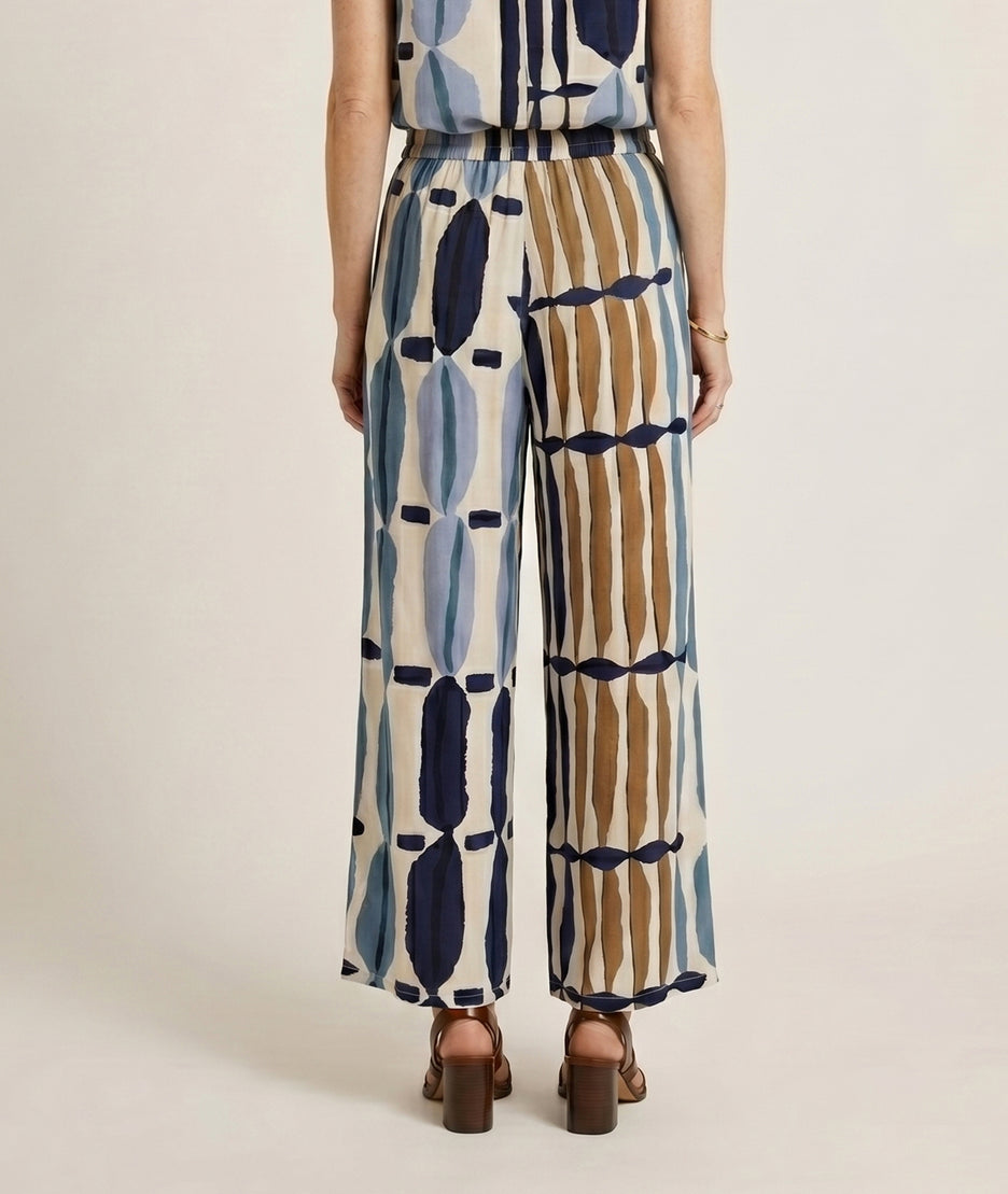 Pantalon fluide Milla bleu dos — marque Carnaby