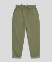 Pantalon Pattyco coupe mom taille élastiquée kaki face