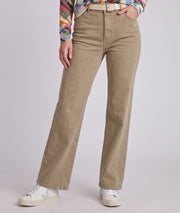 Pantalon Pinca beige large 7/8 taille haute avec ceinture — Carnaby