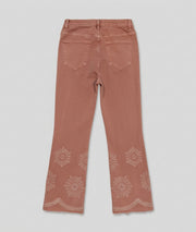 Pantalon Rosace droit avec broderie - rose