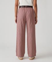Pantalon large femme à carreaux vichy rose dos - Carnaby