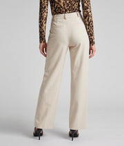 Pantalon de tailleur femme écru Torna taille haute porté de dos