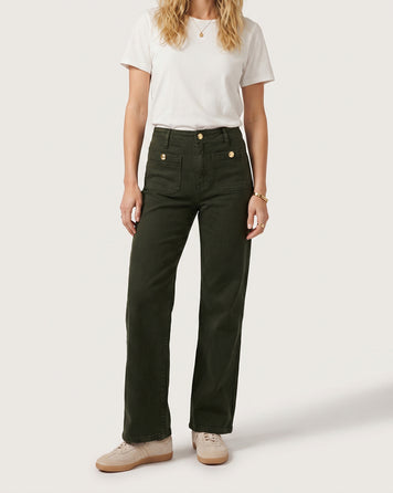 Pantalon Vini flare kaki face