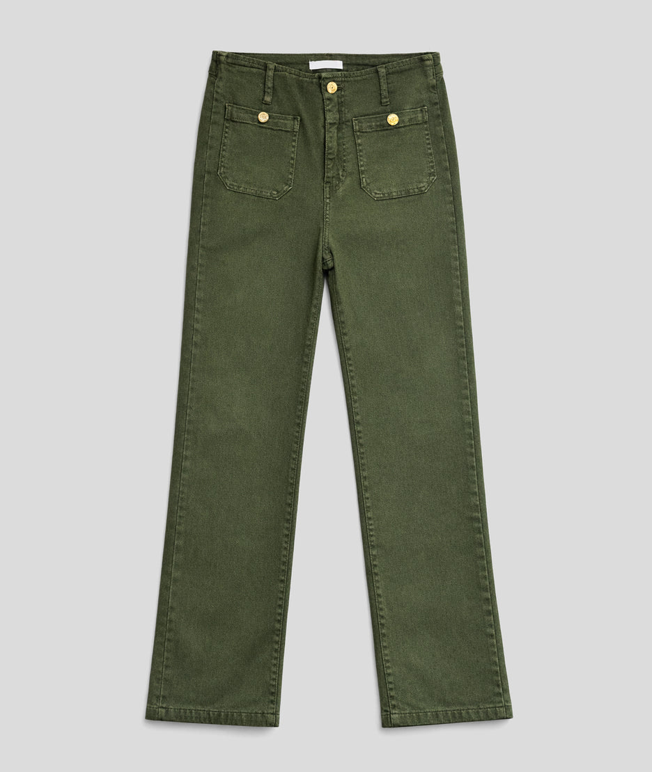 Pantalon Vini flare kaki face