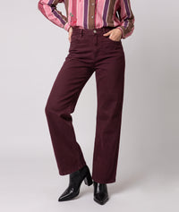 Pantalon wide leg  - bordeau