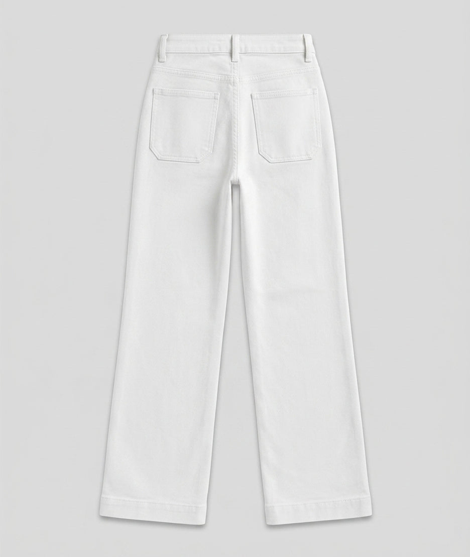 Pantalon Tress flare avec poches carrée blanc dos