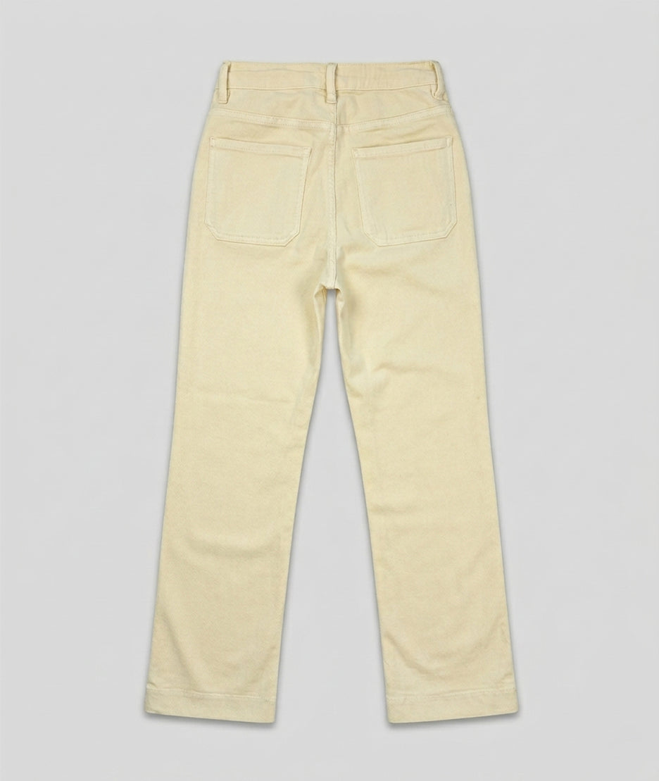Pantalon Tress flare avec poches carrée jaune dos