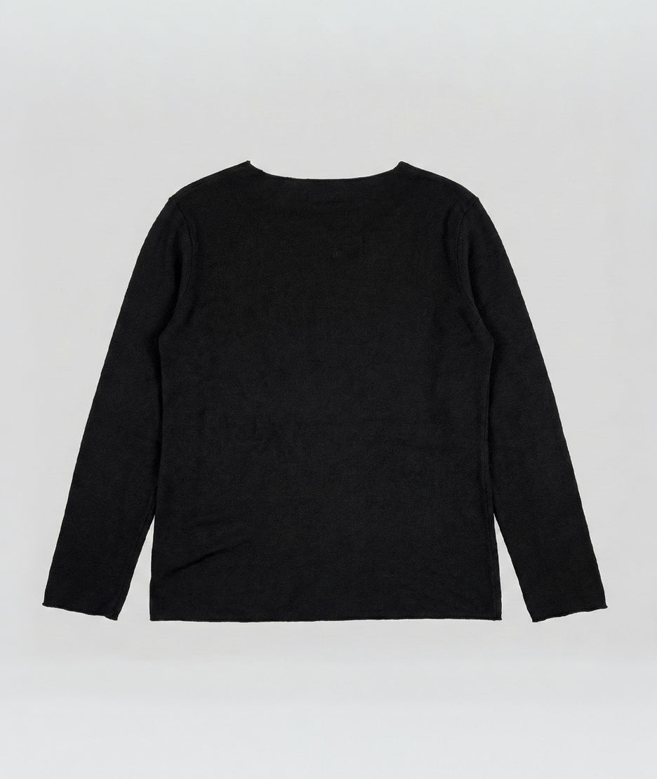 Pull fin manches longues Agile noir face arrière