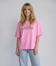 T-shirt Ama rose à inscription Ciao amore — marque Carnaby