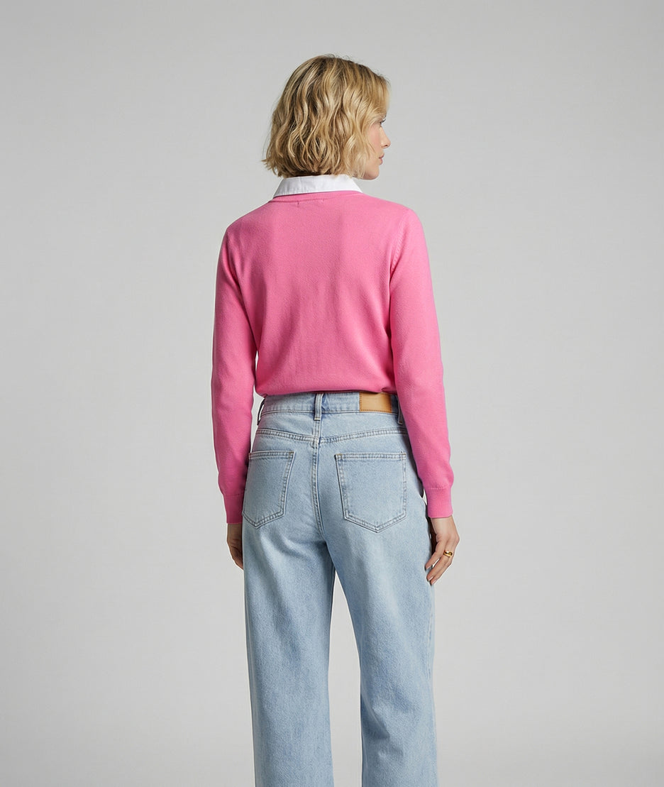 Pull Chemi col chemise fushia dos