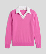 Pull Chemi col chemise fushia face