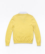 Pull col chemise - jaune
