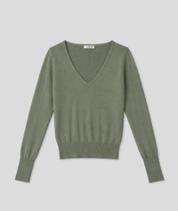 Pull col V avec détails boutons - beige