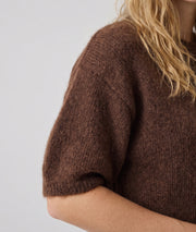 Pull en maille femme choco Gladys à col rond et coupe ample