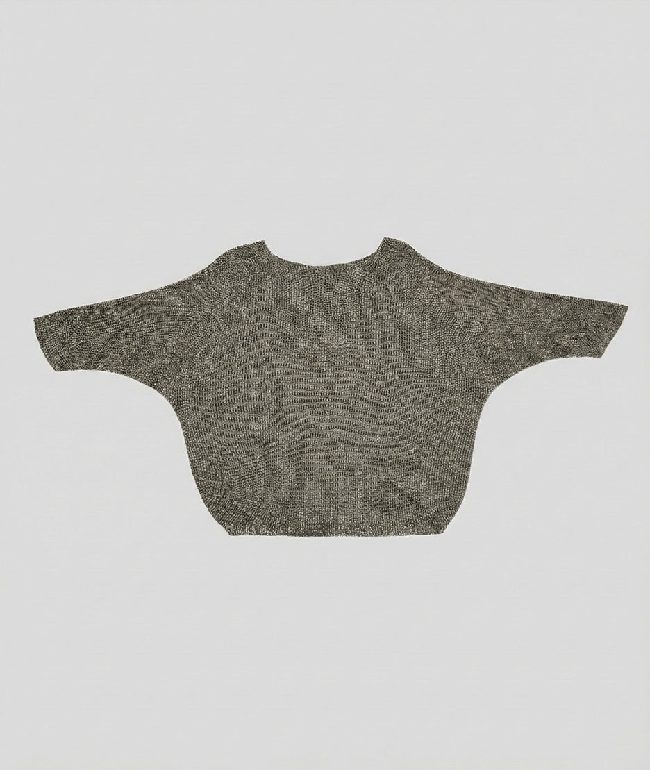 Pull ample pailleté Ilura taupe face arrière