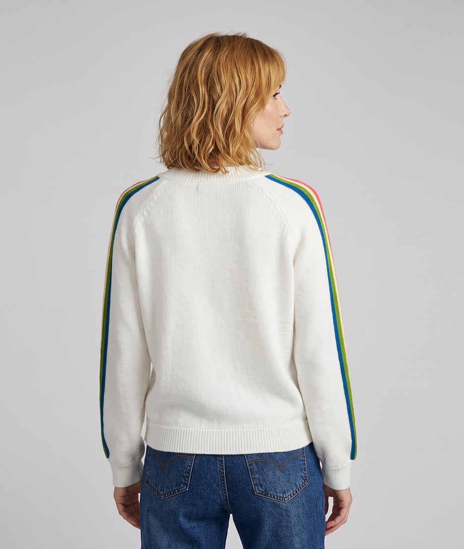 Pull col V Irina - ecru