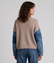 Pull en maille et jean Jeanna - beige