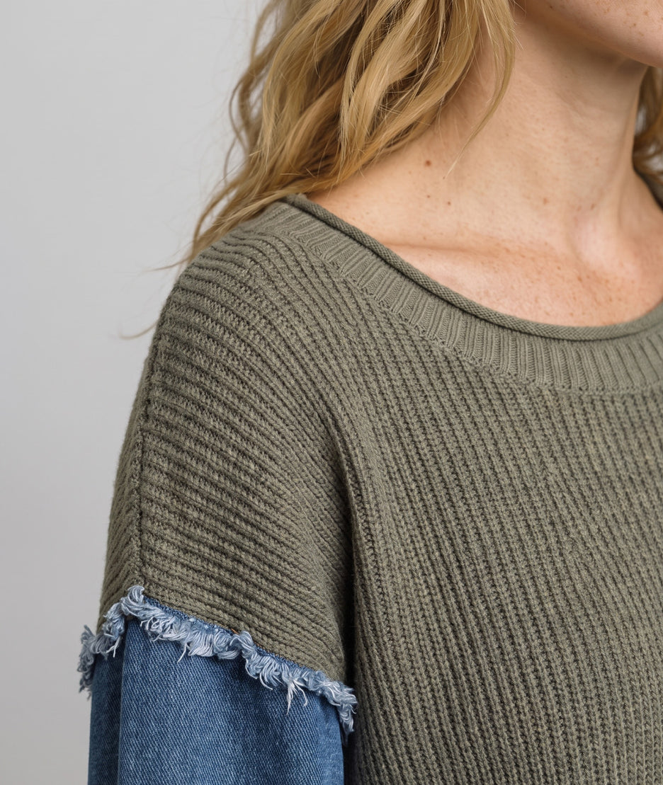 Pull en maille et jean Jeanna - kaki