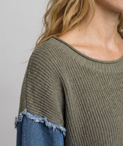 Pull en maille et jean Jeanna - kaki