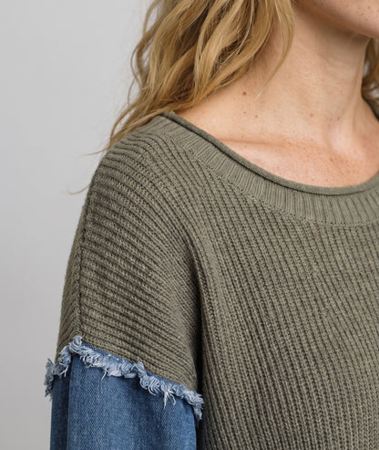 Pull en maille et jean Jeanna - kaki