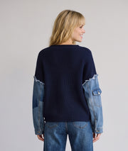 Pull en maille et jean Jeanna - marine