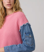 Pull en maille et jean Jeanna - rose