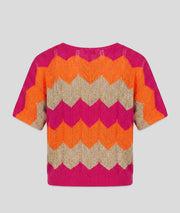 Pull Lena en maille colorée orange dos