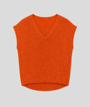 Pull Lexi en maille pailleté orange face