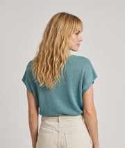 Pull Lexi en maille pailleté - turquoise