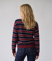 Pull Polo bordeaux et marine à rayures — marque Carnaby
