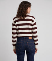 Pull Polo marron et blanc à rayures — marque Carnaby