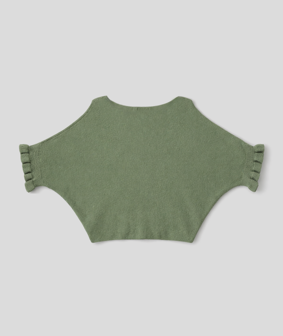 Pull Violyvi manches à volants - kaki