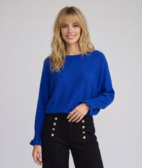 Pull ample Violona manches volants - ocre